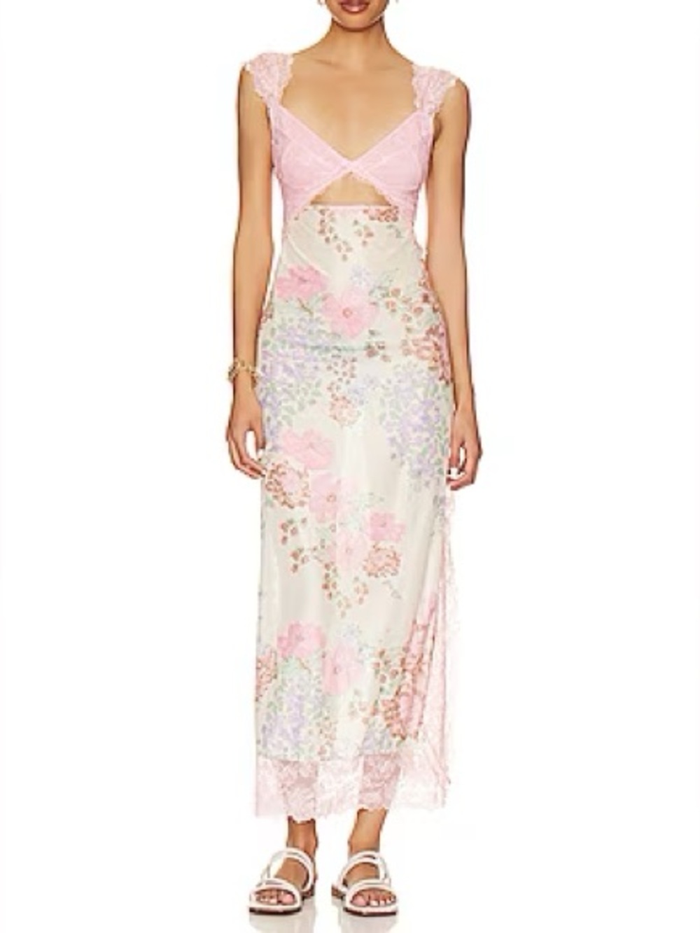 FREE PEOPLE Suddenly Fine Slip Dress in Daisy Combo